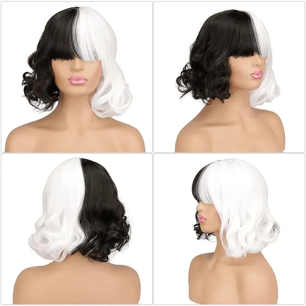 🖤🤍 6PCS Halloween Bundle Cruella Cosplay Costume Party1920s Accessories Set